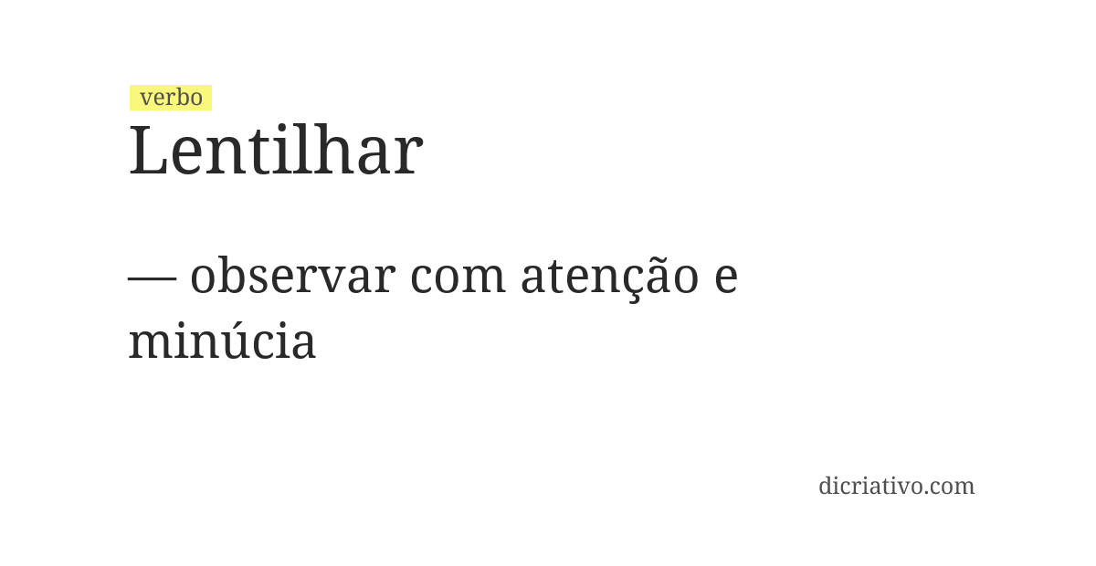 Significado de lentilhar