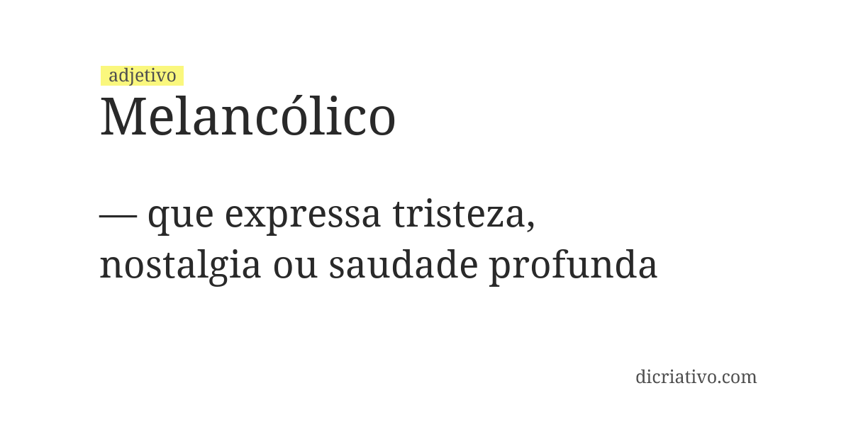 Significado de melancólico