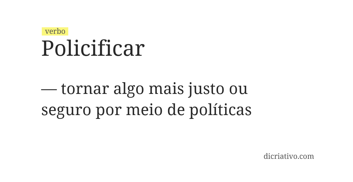Significado de policificar