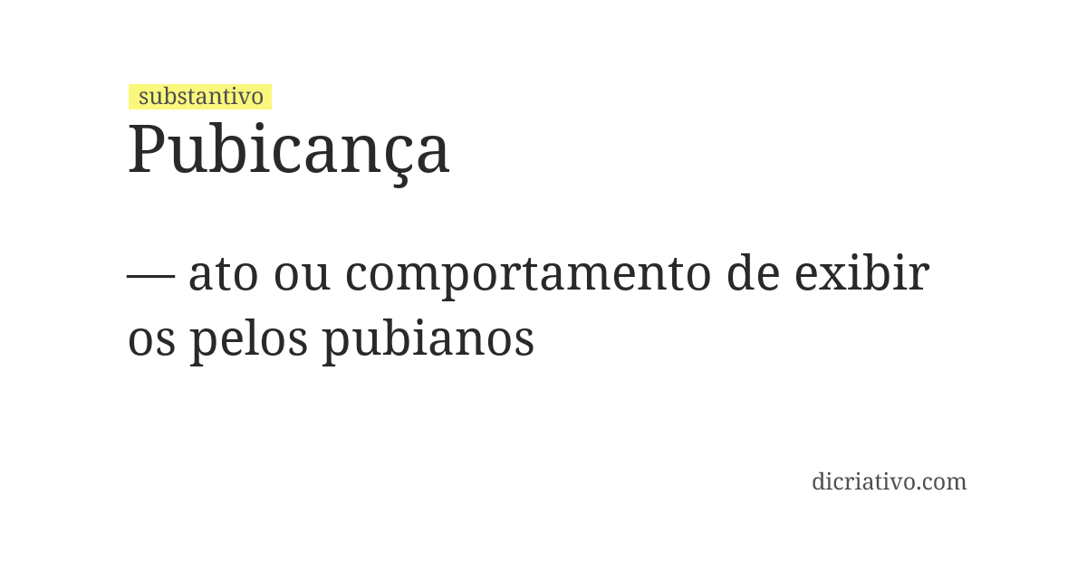 Significado de pubicança
