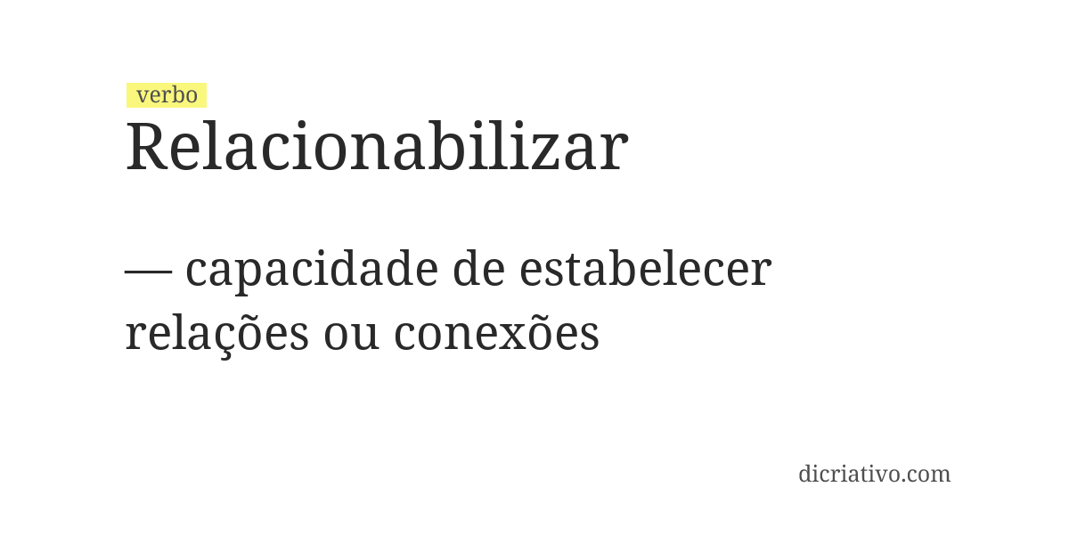 Significado de relacionabilizar