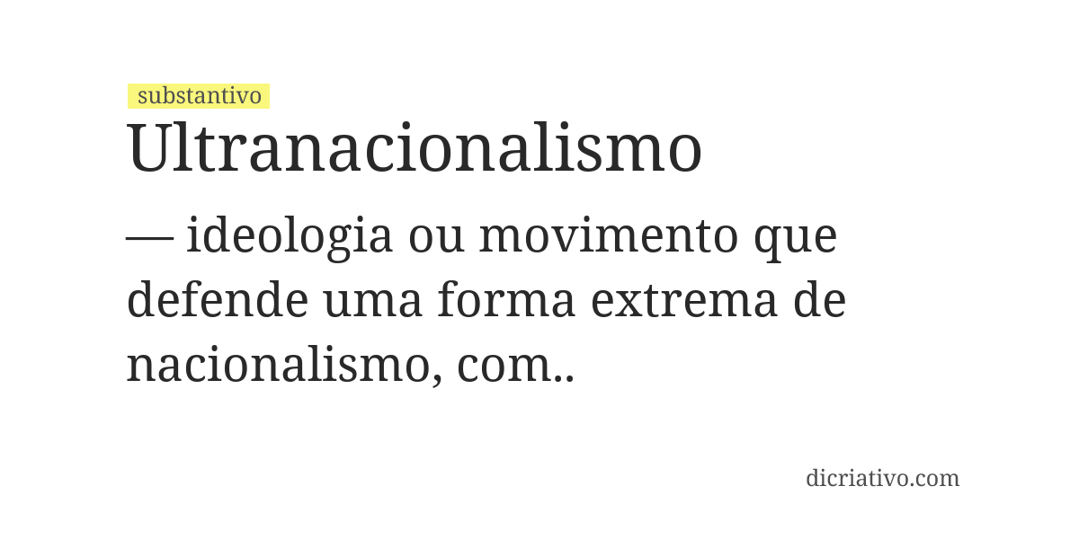 Significado de ultranacionalismo