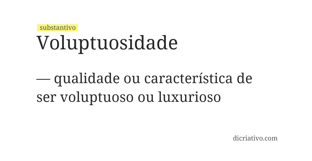 Significado de voluptuosidade