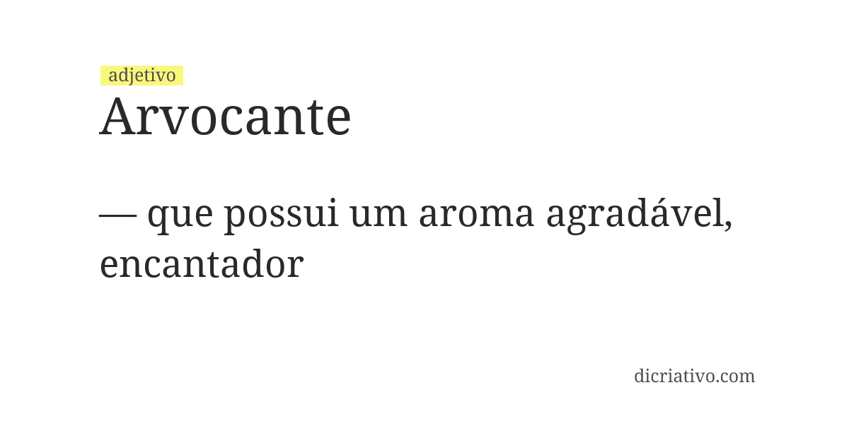 Significado de arvocante