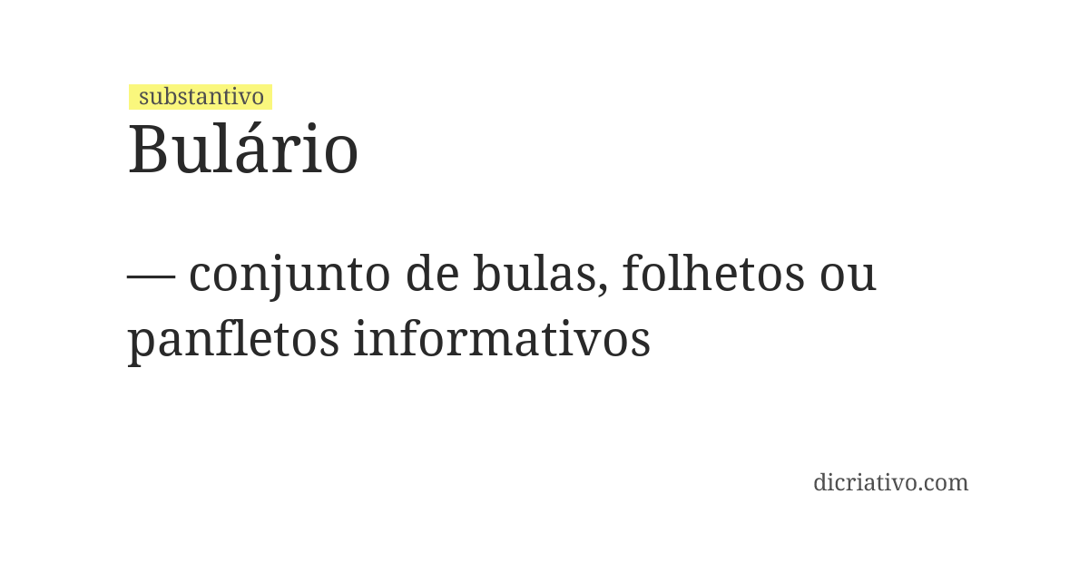 Significado de bulário