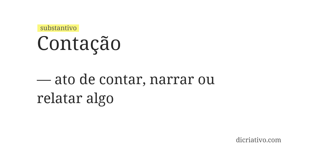 Significado de contação