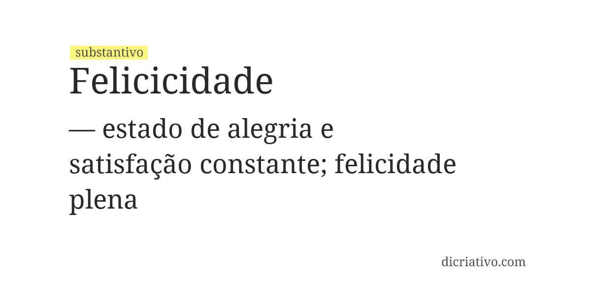 Significado de felicicidade