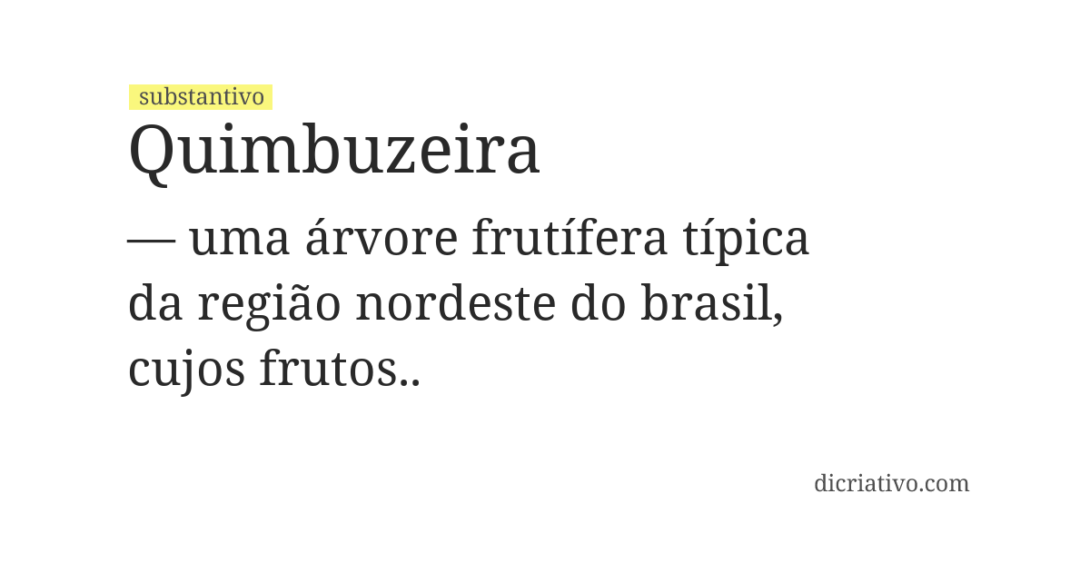 Significado de quimbuzeira