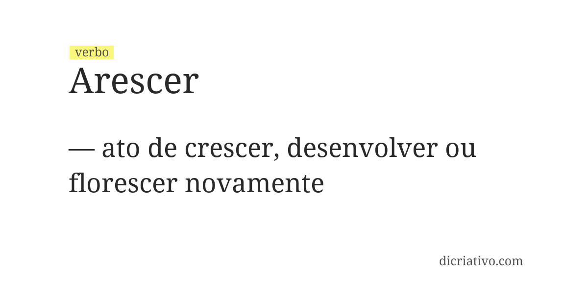 Significado de arescer