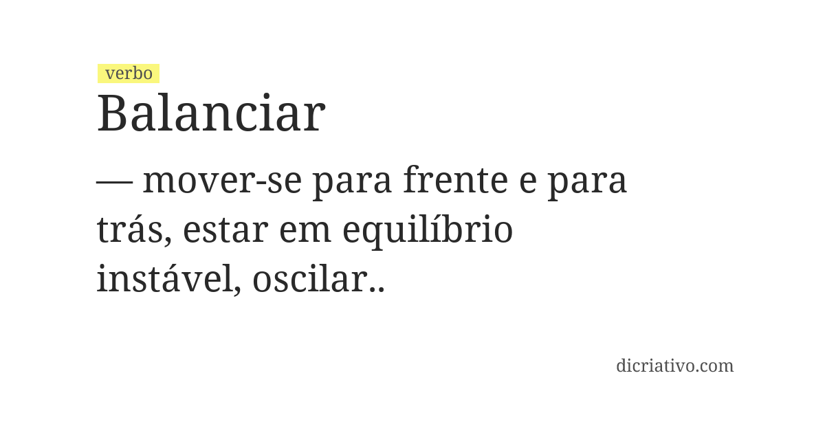 Significado de balanciar