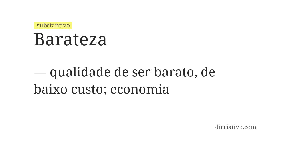 Significado de barateza