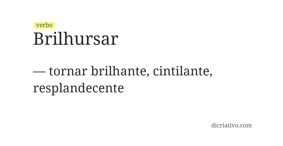 Significado de brilhursar
