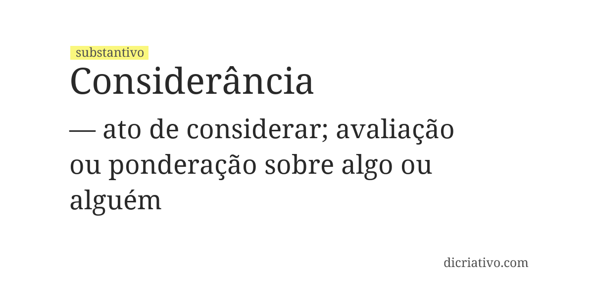 Significado de considerância