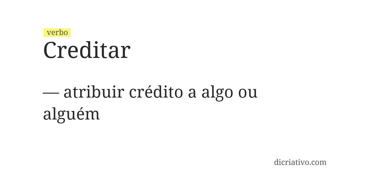 Significado de creditar