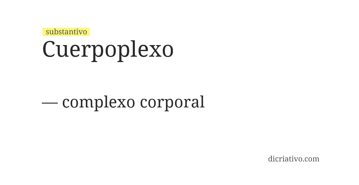 Significado de cuerpoplexo