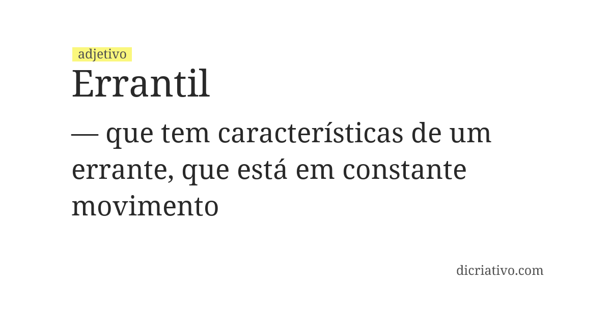 Significado de errantil