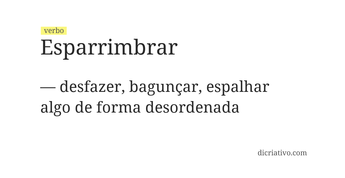 Significado de esparrimbrar
