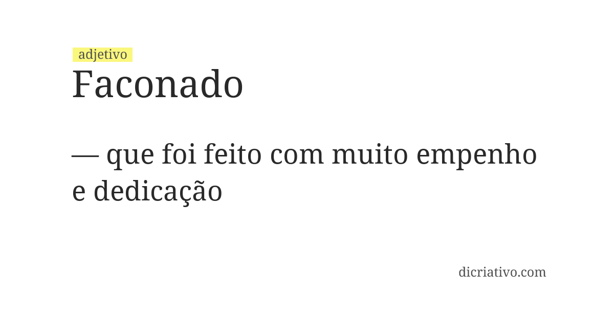 Significado de faconado