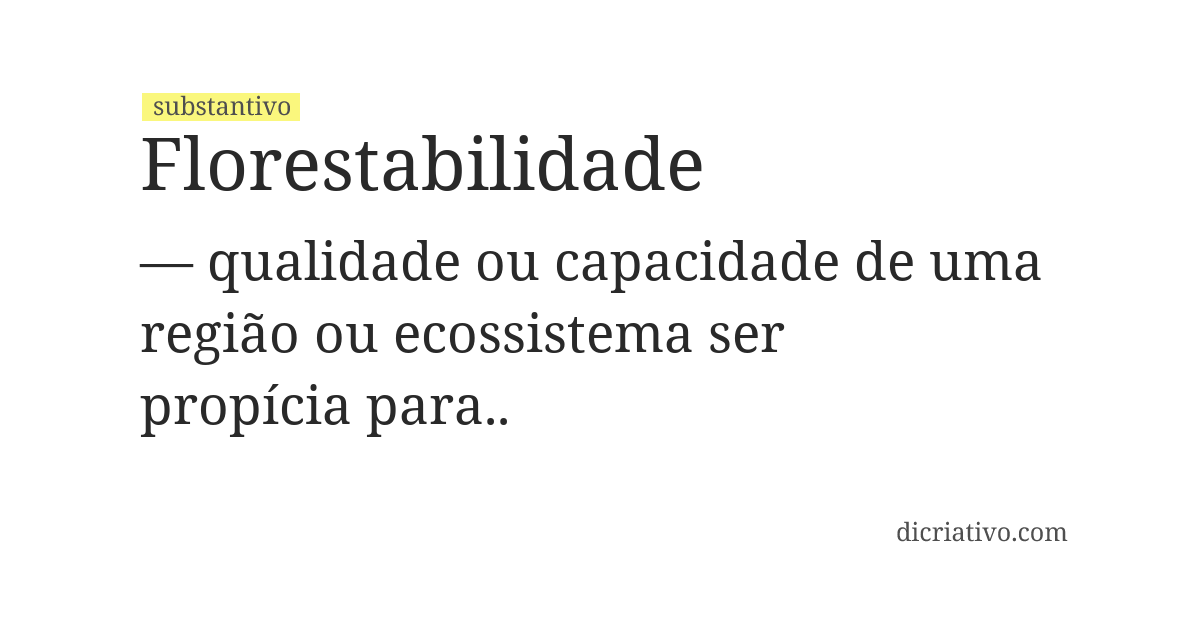 Significado de florestabilidade