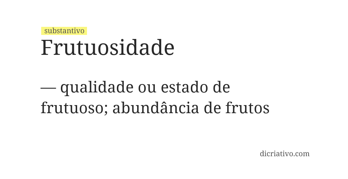 Significado de frutuosidade