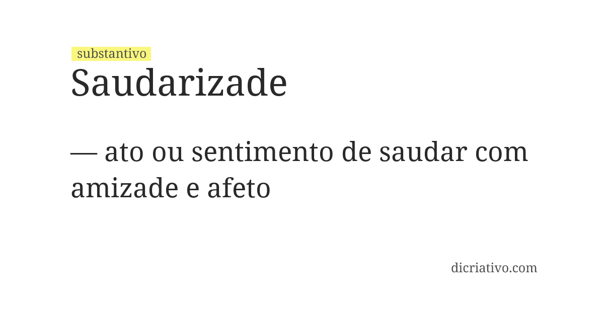 Significado de saudarizade