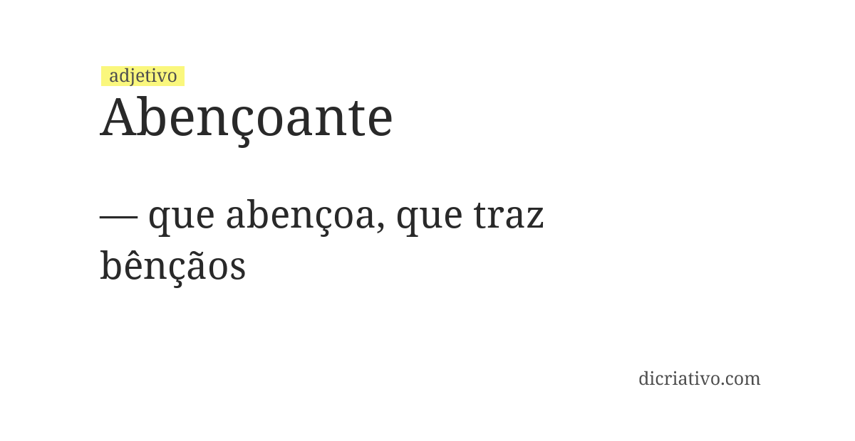 Significado de abençoante