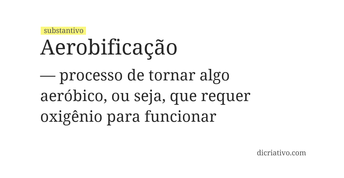 Significado de aerobificação