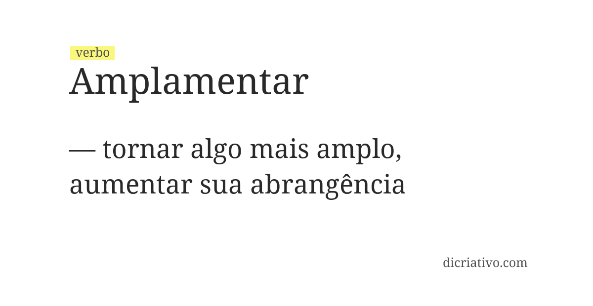 Significado de amplamentar