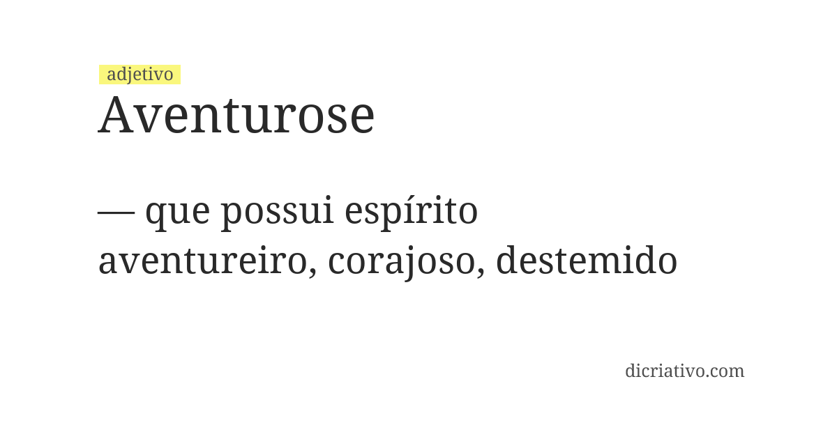 Significado de aventurose