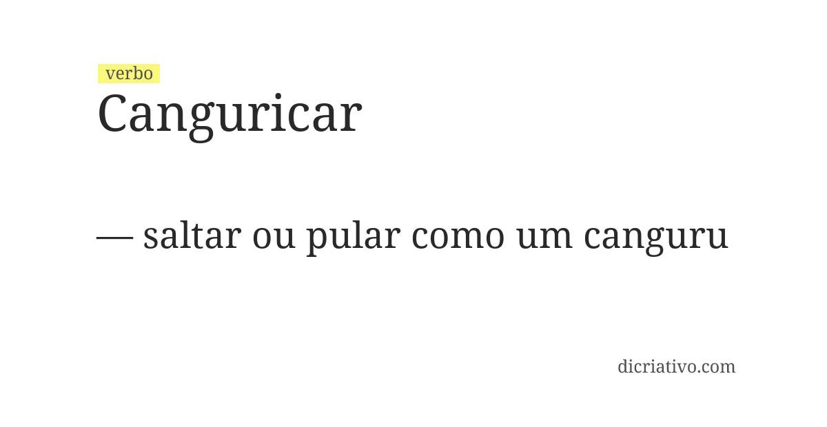 Significado de canguricar
