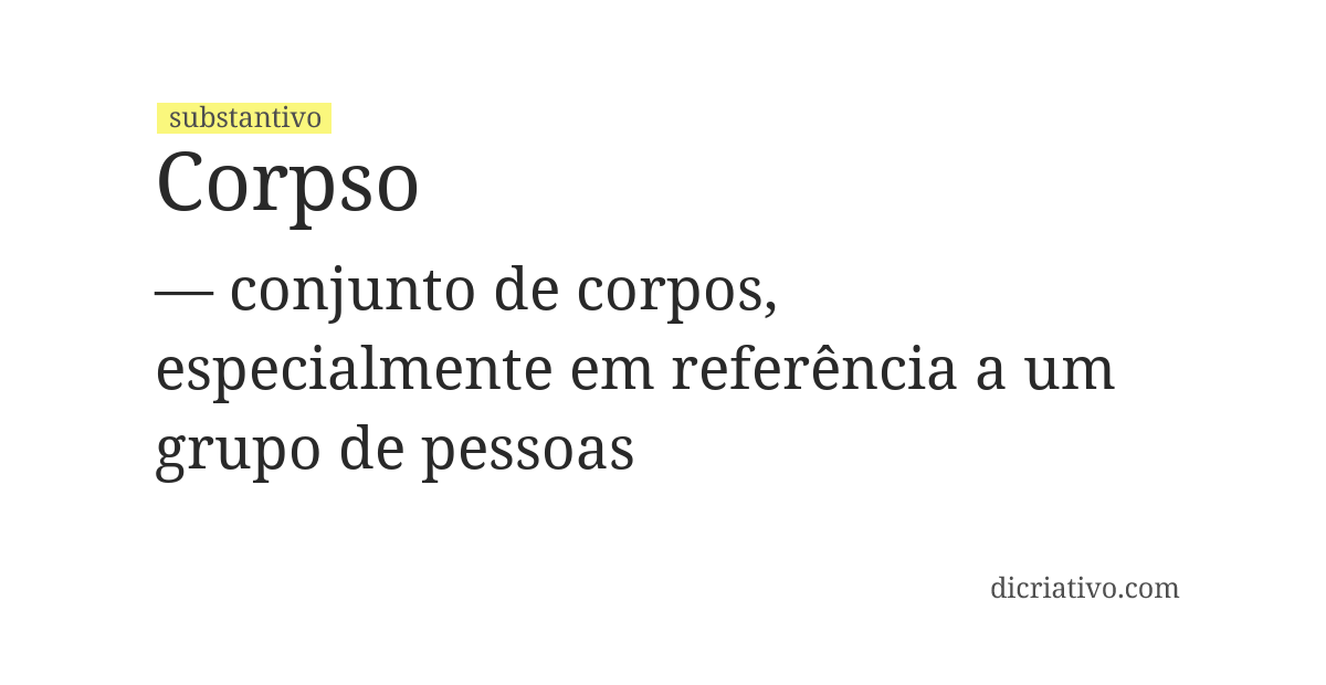 Significado de corpso