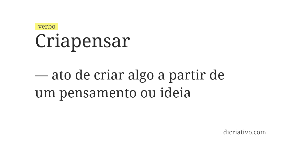 Significado de criapensar