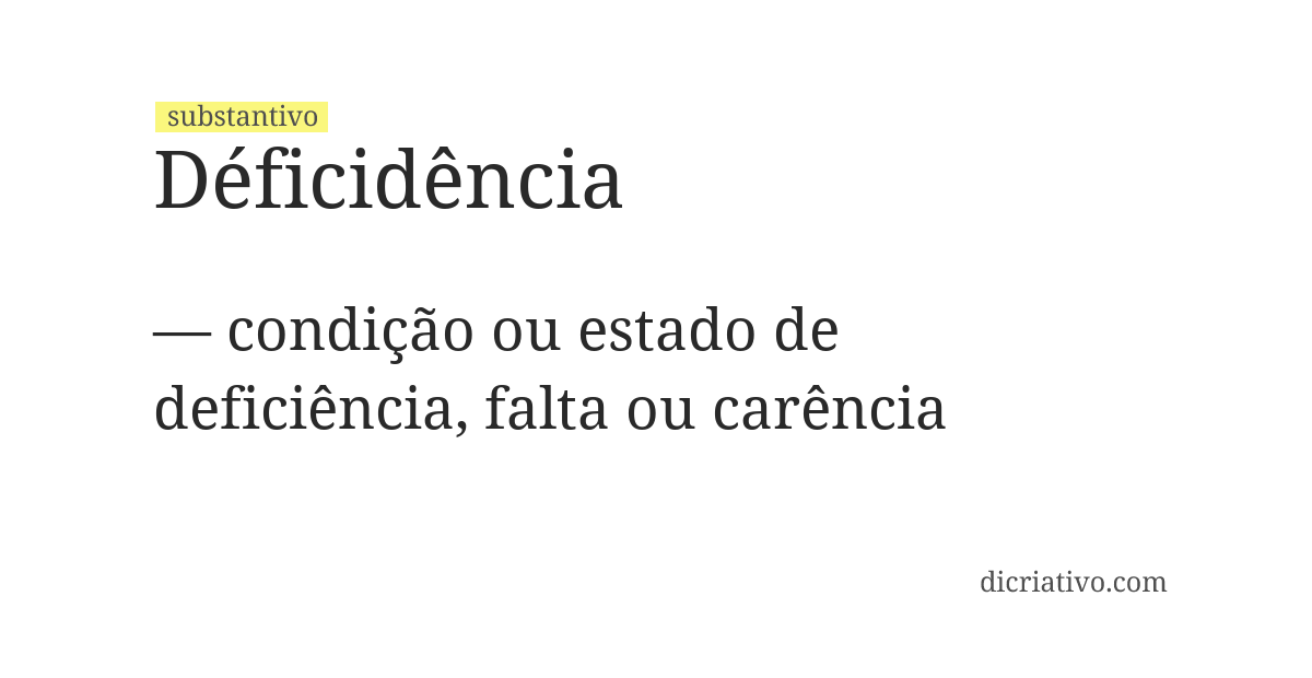Significado de déficidência