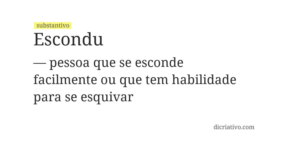 Significado de escondu