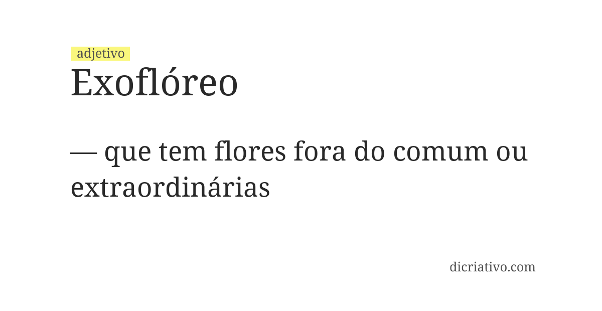 Significado de exoflóreo