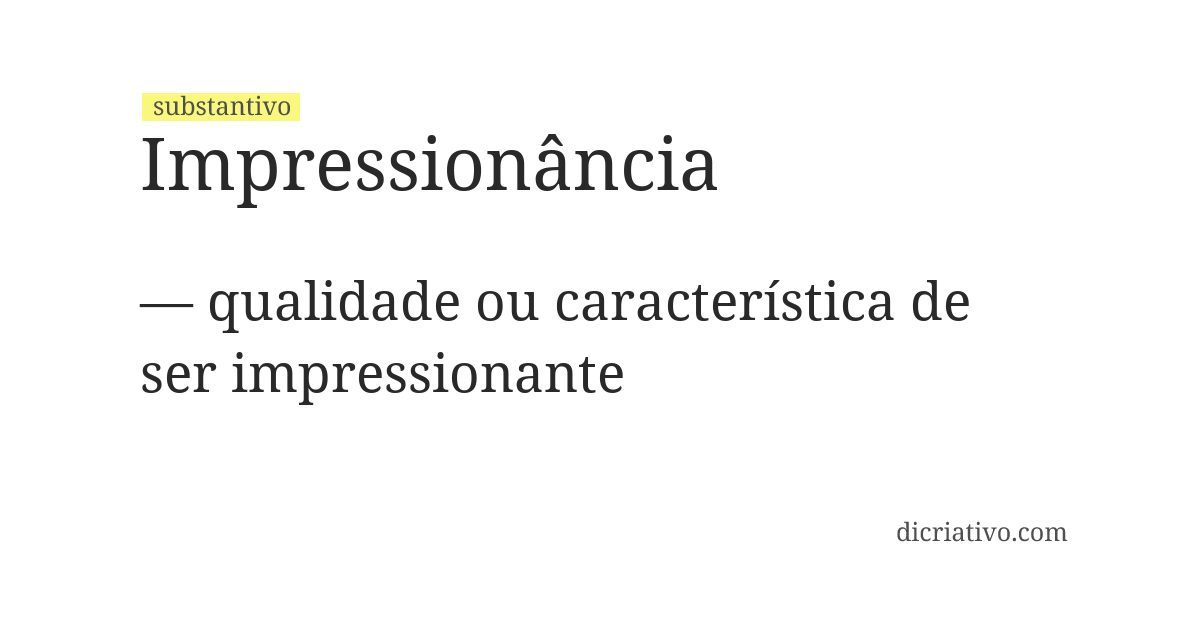 Significado de impressionância