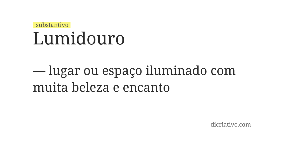 Significado de lumidouro