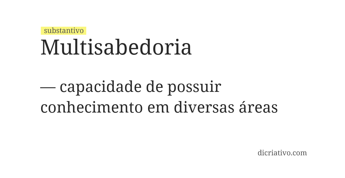 Significado de multisabedoria