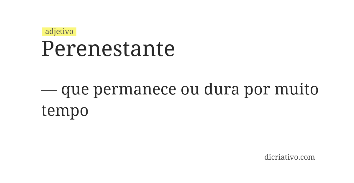Significado de perenestante