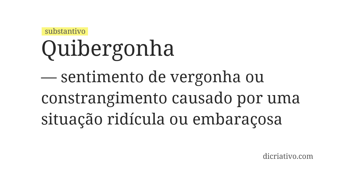 Significado de quibergonha