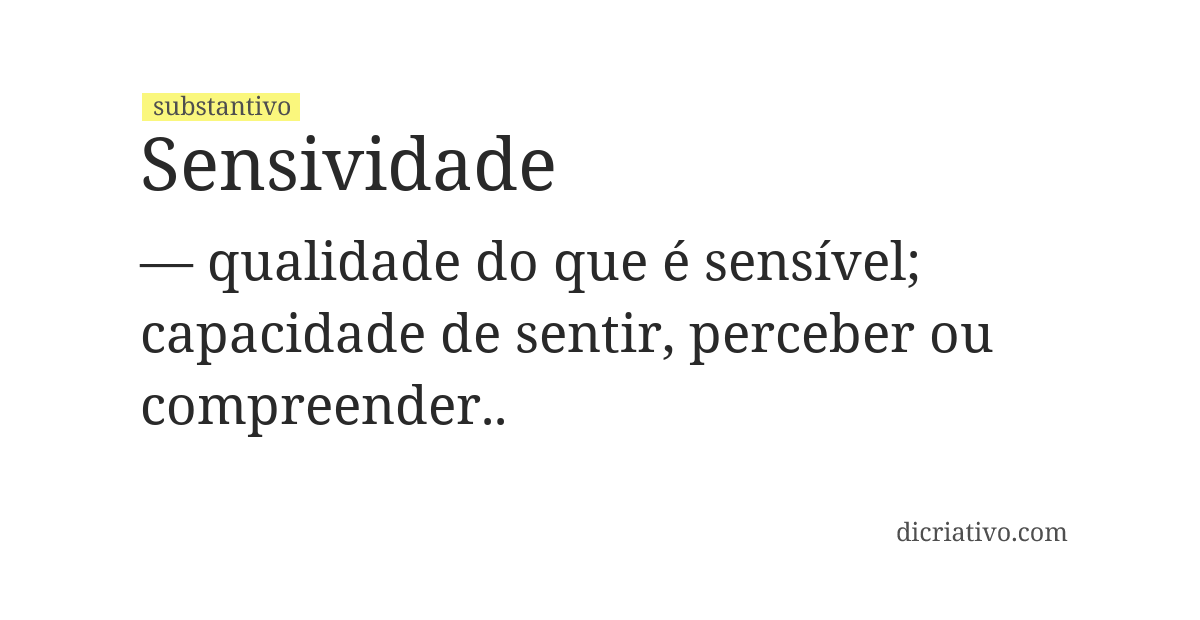 Significado de sensividade