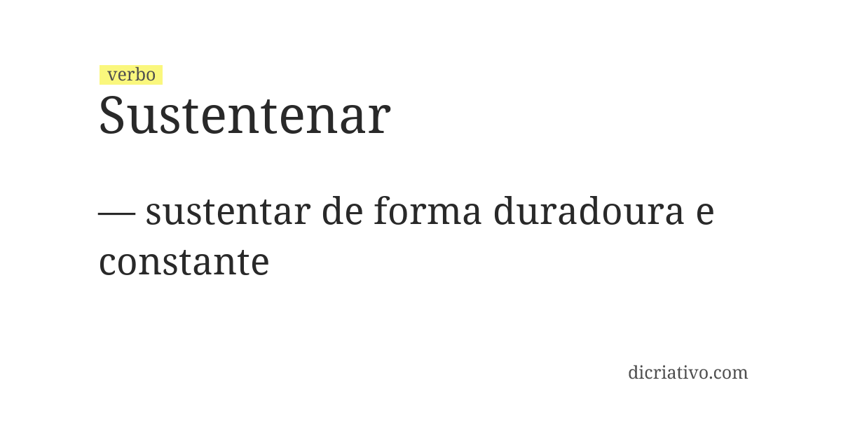 Significado de sustentenar