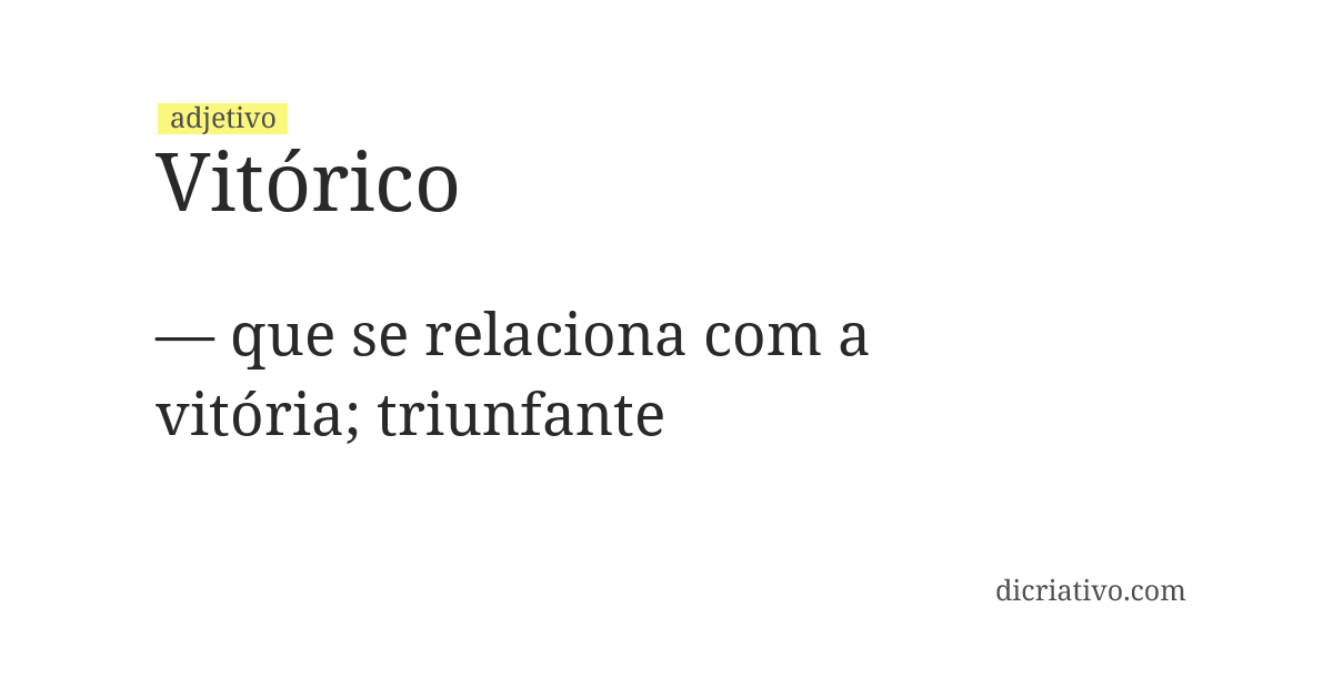 Significado de vitórico