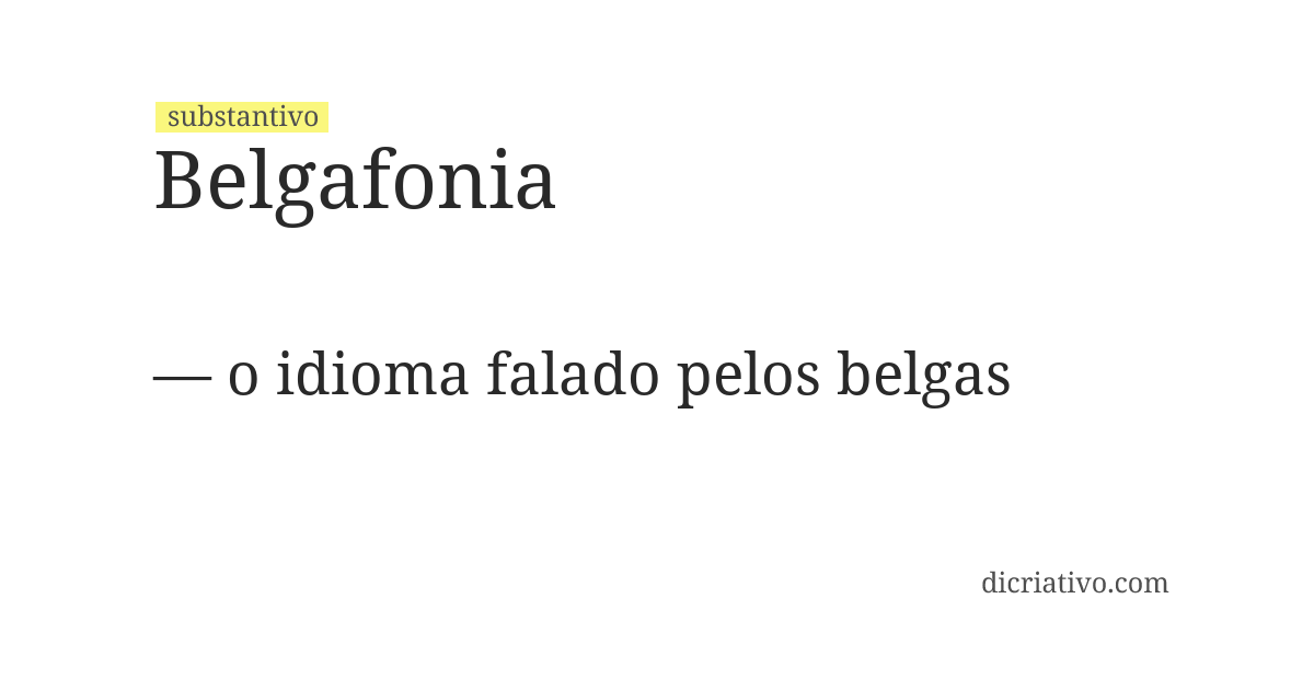 Significado de belgafonia