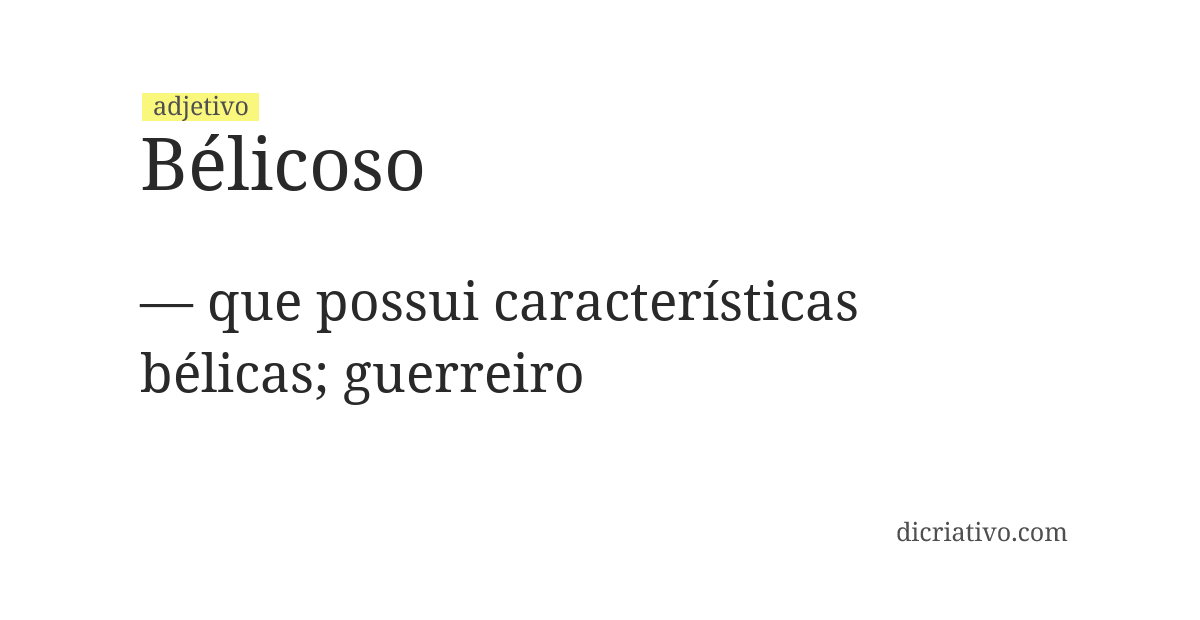 Significado de bélicoso
