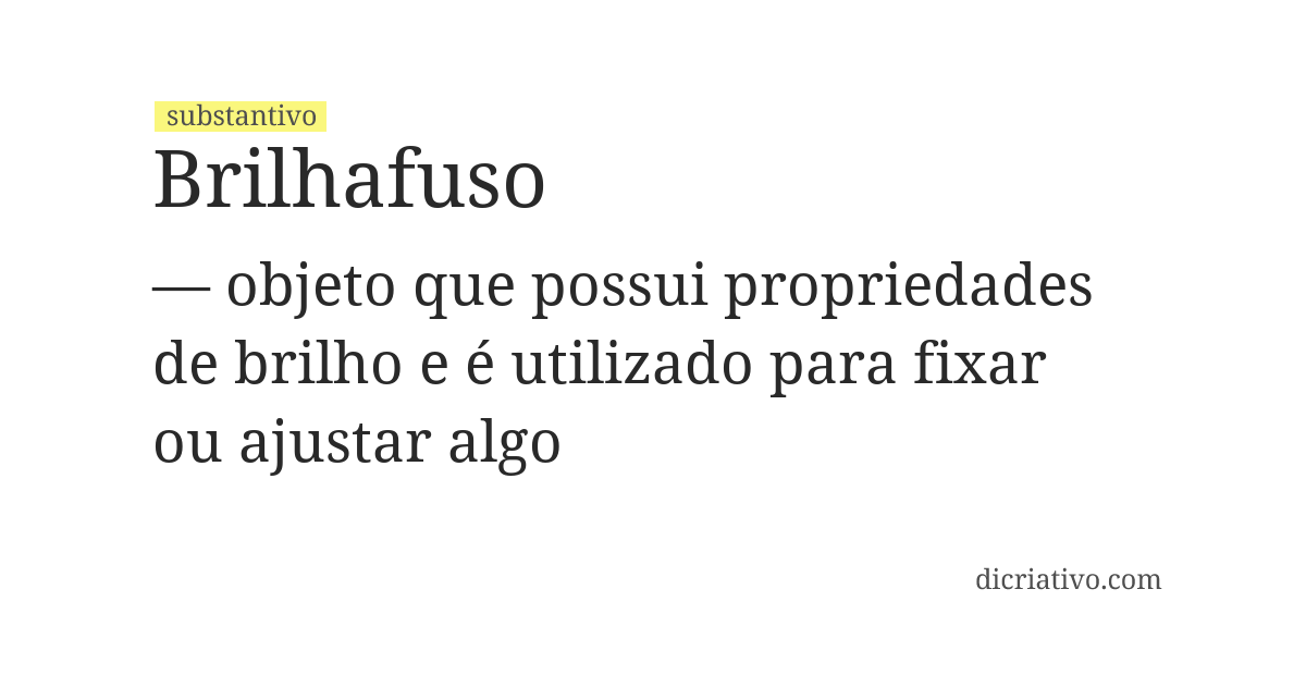 Significado de brilhafuso