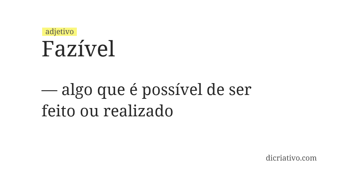 Significado de fazível