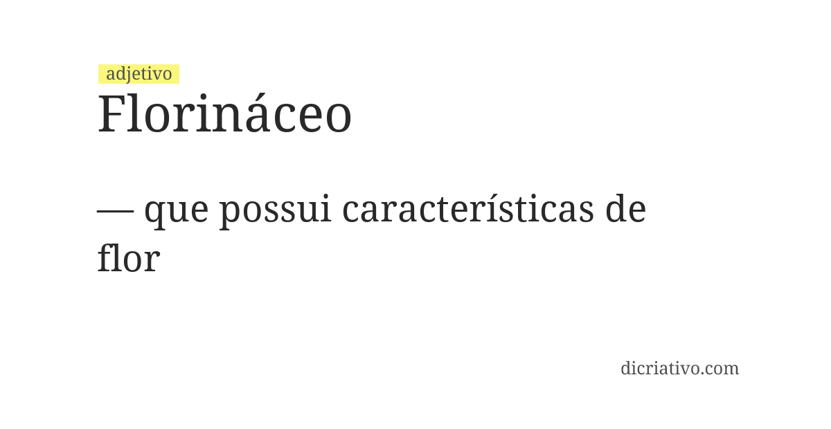 Significado de florináceo