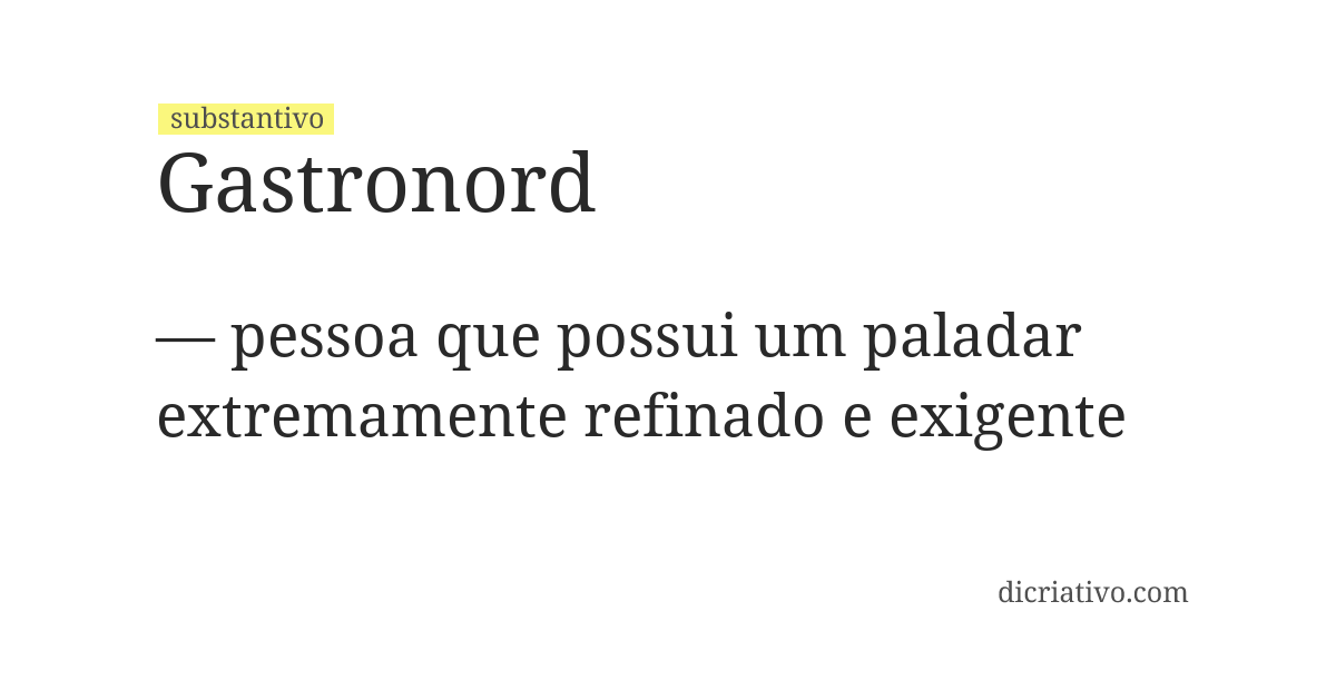 Significado de gastronord