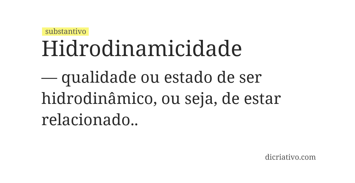 Significado de hidrodinamicidade